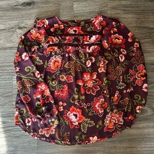 Red and Maroon Floral LOFT Blouse size medium